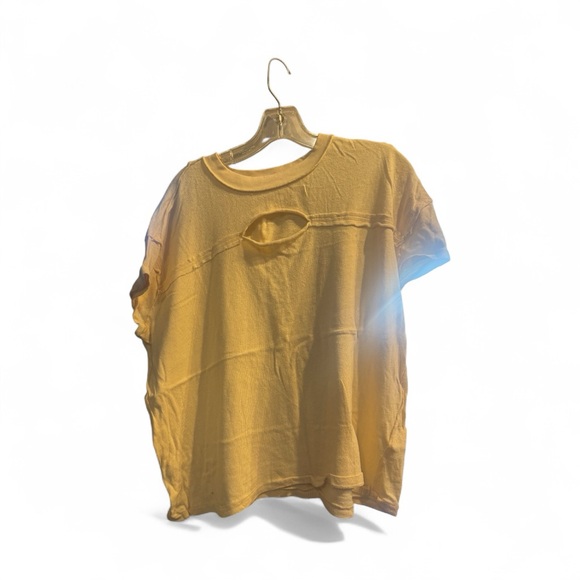 We the Free yellow short sleeve top size medium - Picture 2 of 5